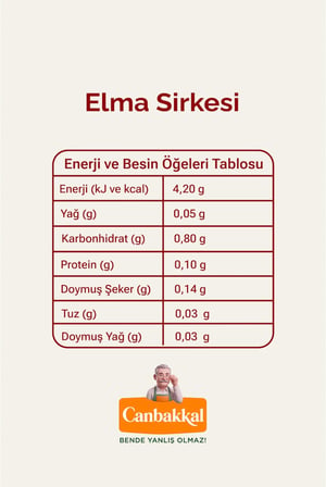 Canbakkal Doğal Elma Sirkesi 500 ml – Doğal Aromalı Katkısız Elma Sirkesi