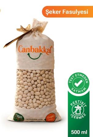 Canbakkal Yerli Şeker Fasulyesi 1 kg / İnce Kabuklu Pestisit ve Aflatoksin Analizli