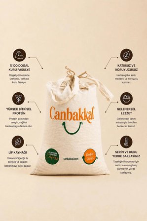 Canbakkal Yerli Şeker Fasulyesi 5 kg – İnce Kabuklu, Kolay Pişen Kuru Fasulye