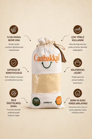 Canbakkal Mısır Unu 2 kg – Katkısız Doğallıkla Geleneksel Mısır Ekmeği ve Kuymak Lezzeti