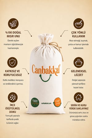 Canbakkal Mısır Unu 5 kg – Katkısız Doğallıkla Geleneksel Mısır Ekmeği ve Kuymak Lezzeti