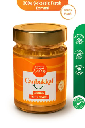 Canbakkal %99,9 Fıstıklı Fıstık Ezmesi 300 Gr / İlave Şekersiz Fıstık Kreması Toplam Aflatoksin ve Pestisit Analizli