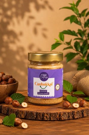 Canbakkal %99,9 Şekersiz Fındık Ezmesi 300 Gram- İlave Şekersiz ve Katkısız Saf Fındık Kreması
