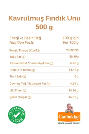 Canbakkal Kavrulmuş Fındık Unu 500 Gr / Pasta, Kurabiye ve Tatlı Yapımı İçin