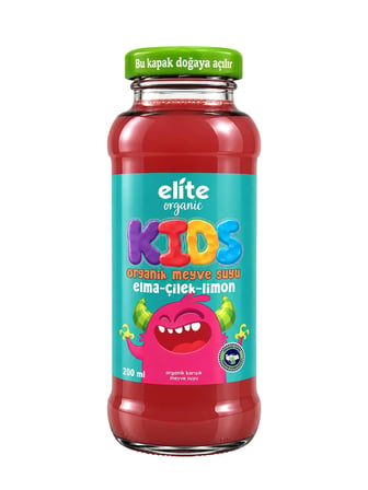 Kids Organik Elma-Çilek-Limon Meyve Suyu 200 ml