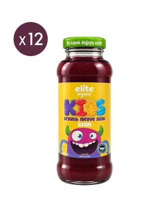 12'li Kids Organik Üzümlü Meyve Suyu 200 ml