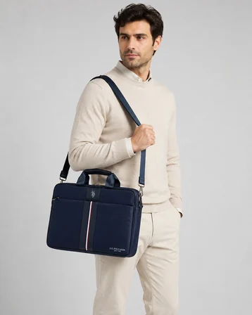 U.S. Polo Assn. Lacivert Laptop Çantası 15.6 İnç Uyumlu Omuz Askılı Evrak ve Bilgisayar Çantası 26058