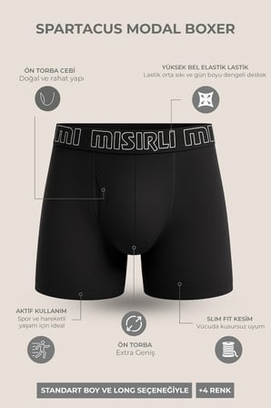 Mısırlı Modal by TENCEL SPARTACUS PERFORMANCE Boxer Lacivert