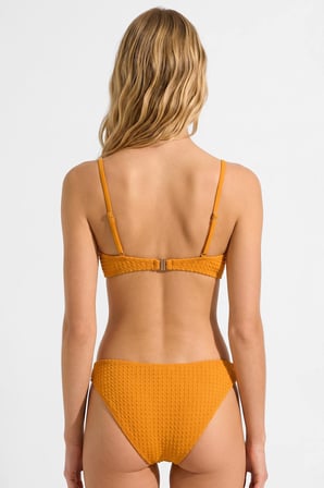 Mısırlı Aksesuarlı İnce Askılı Bikini Takım Hardal