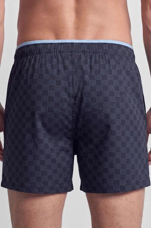 Mısırlı Erkek Pamuk Köşe Üçgen Relax Fit Boxer Çiçek Desenli /Lacivert