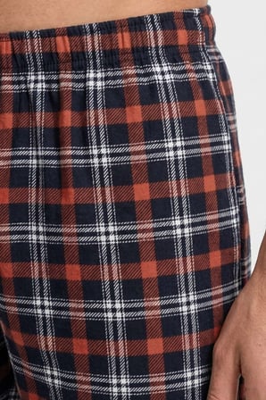 Mısırlı Erkek Pamuk Ekoseli Alt Pijama Oranj