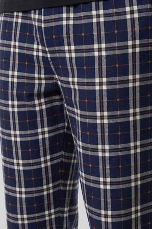 Mısırlı Erkek Pamuk Ekoseli Alt Pijama Saks