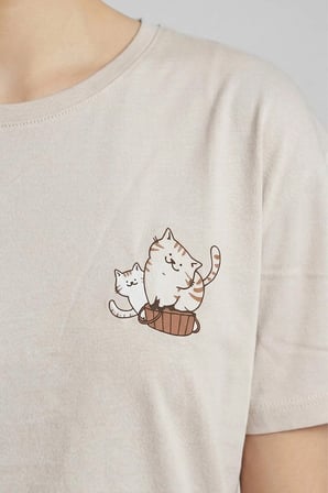 Mısırlı Kadın Pamuklu Pijama Takım Taş
