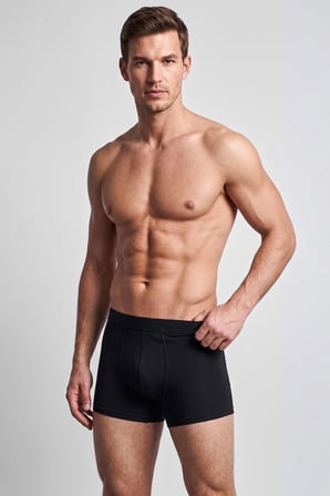 Mısırlı Erkek PAMUKLU DAR (Slim) KALIP Klasik Boxer Üçlü Pack Siyah
