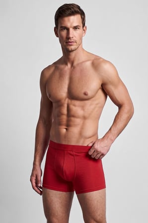 Mısırlı Erkek PAMUKLU DAR (Slim) KALIP Klasik Boxer Üçlü Pack Lacivert-Kırmızı-Sax