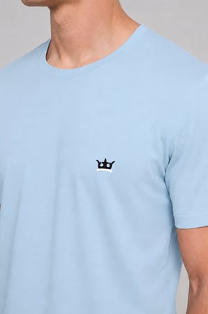 Pamuklu Kısa Kollu Pijama Takım Mavi-Su Yeşili Çizgili