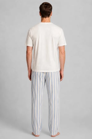 Mısırlı Erkek Organik Pamuk Pijama Takım Mavi