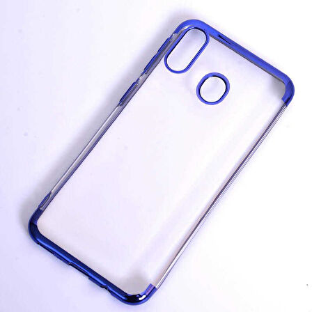 Galaxy M20 Köşeleri Renkli Şeffaf Kamera Korumalı Kılıf