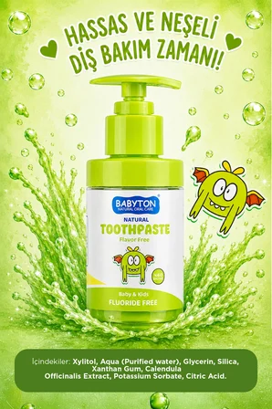 Doğal Aromasız Diş Macunu Florürsüz Pompalı 200 ml