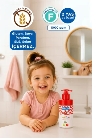 Doğal Çilekli 2 Yaş ve Üzeri Florürlü Diş Macunu Pompalı 200 ml