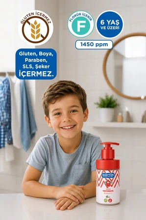 Doğal Çilekli 6 Yaş ve Üzeri Florürlü Diş Macunu Pompalı 200 ml