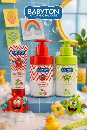 Doğal Çilekli 6 Yaş ve Üzeri Florürlü Diş Macunu Pompalı 200 ml