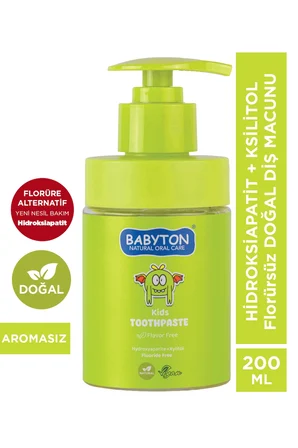 Doğal Aromasız Hydroxyapatite+Xylitol Florürsüz Diş Macunu Pompalı 200 ml