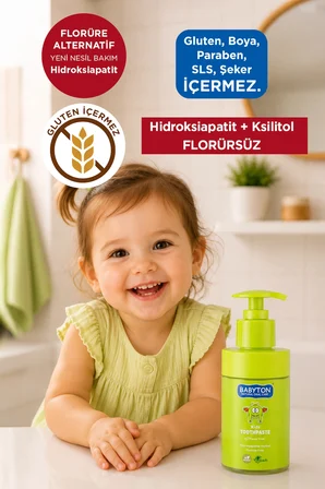 Doğal Aromasız Hydroxyapatite+Xylitol Florürsüz Diş Macunu Pompalı 200 ml
