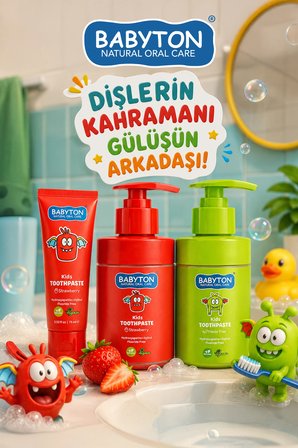 Doğal Çilekli Hidroksiapatit + Ksilitol Florürsüz Pompalı 200 ml