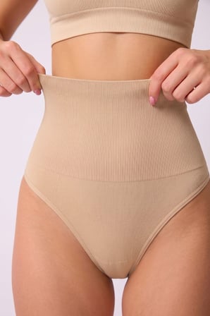 Yüksek Bel Lazer Kesim String Korse Külot İz Yapmayan İnceltici Sıkılaştırıcı Göbek Karın Bel Toparlayıcı