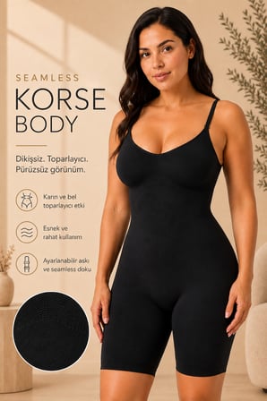 Tam Boy Korse İz Yapmayan İnceltici Sıkılaştırıcı Göbek Karın Bel Basen ve Bacak Toparlayıcı
