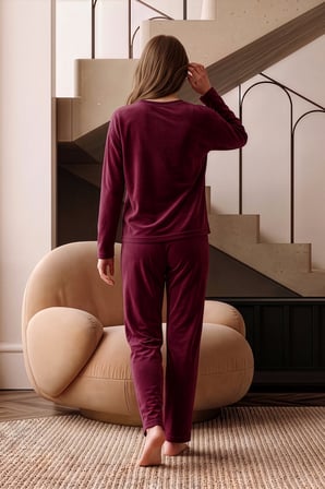 Nisanca Kışlık Kadın Kadife Pijama Takımı - Süper Soft Serisi