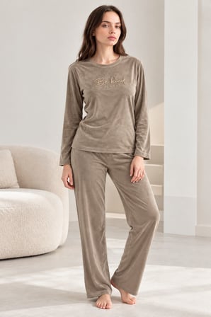 Nisanca Kışlık Kadın Kadife Pijama Takımı - Süper Soft Serisi