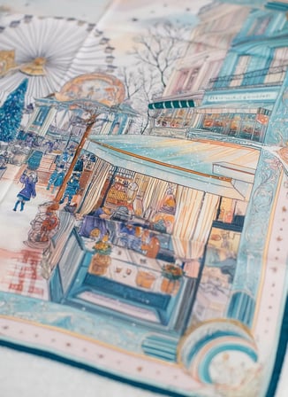 Pure Paris Çok Renkli Kadın Fular Carrousel de Noël