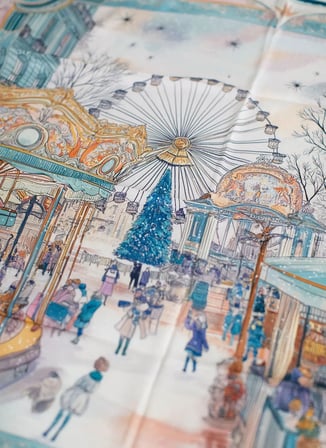 Pure Paris Çok Renkli Kadın Fular Carrousel de Noël