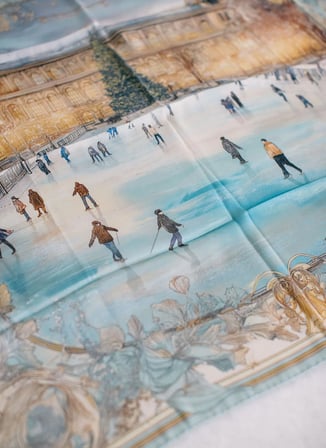 Pure Paris Çok Renkli Kadın Fular Christmas Skating