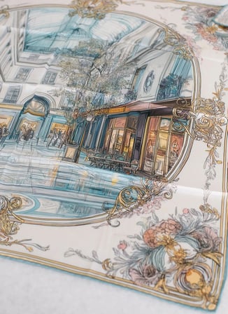 Pure Paris Çok Renkli Kadın Pano Desen Fular Galerie Vivienne