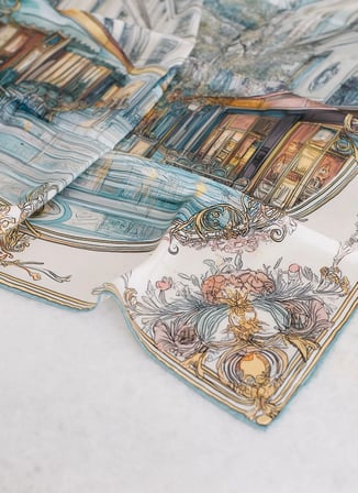 Pure Paris Çok Renkli Kadın Pano Desen Fular Galerie Vivienne