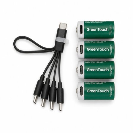 GreenTouch CR123A USB-C Şarj Edilebilir Pil — 4'lü