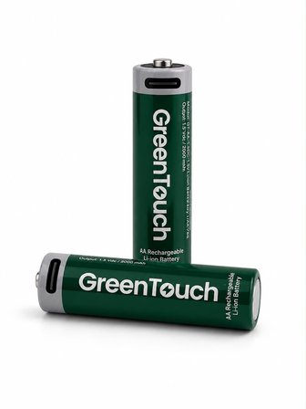 GreenTouch AA USB-C Şarj Edilebilir Kalem Pil — 2'li