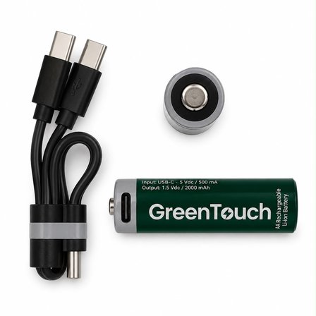 GreenTouch AA USB-C Şarj Edilebilir Kalem Pil — 2'li