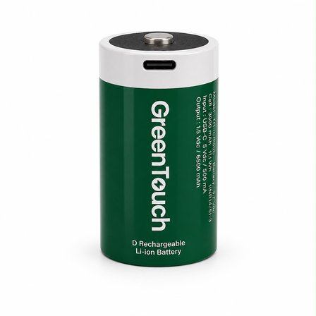 GreenTouch D USB-C Şarj Edilebilir Büyük Boy Pil — 2'li