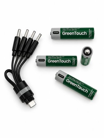 GreenTouch AAA USB-C Şarj Edilebilir İnce Kalem Pil — 4'lü