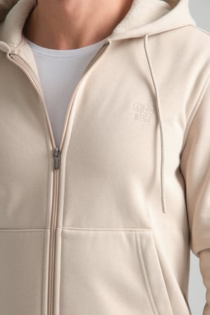 Bej Kışlık Erkek Eşofman Takımı Thermosoft Teknolojisi Içi Kuzu Görünümlü Regular Kalıp BEJ xl