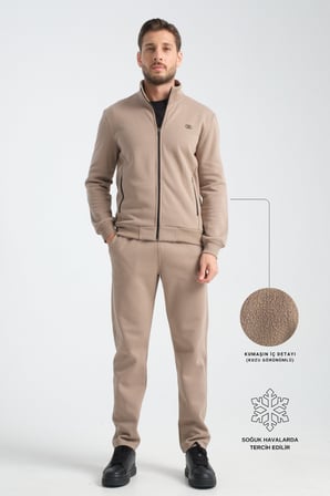 Vizon Kışlık Erkek Eşofman Takımı Thermosoft Teknolojisi Içi Kuzu Görünümlü Regular Kalıp VİZON xl