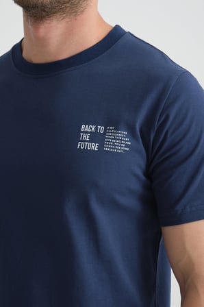 İndigo Shooter Erkek Pamuklu T-Shirt Premium Kalite Minimal Tasarım Regular Kalıp