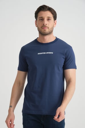 İndigo  Erkek Bisiklet Yaka Tişört Premium Pamuklu Yüksek Kalite Regular Fit