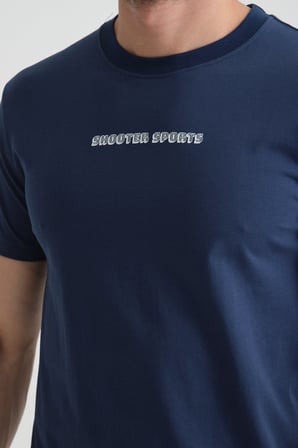 İndigo  Erkek Bisiklet Yaka Tişört Premium Pamuklu Yüksek Kalite Regular Fit