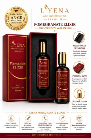 LYENA Premium Pomegranate Elixir Nar Çekirdeği Yağı Cilt Bakım Serumu 50 ml – Hızlı Emilim,Ciltte Elastikiyet 