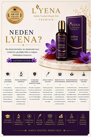 LYENA Premium Saffron Elixir Safran Yağı Cilt Bakım Serumu 50 ml – Canlı ve Parlak Görünüm Destekleyici Serum